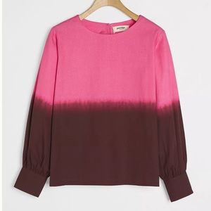 Anthropologie Porridge Dip Dye Dorothea Blouse Medium